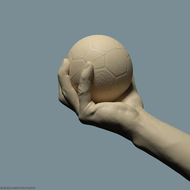 Athletic Male Hand 32 ball keyLightBlue — figure reference