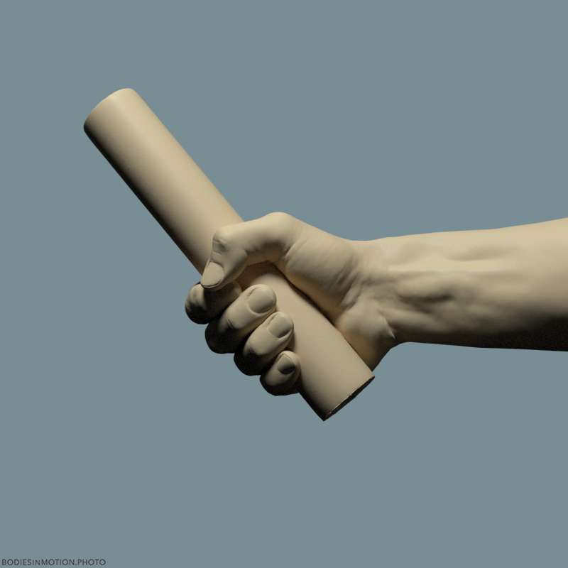 Athletic Male Hand 33 grip keyLightBlue — figure reference