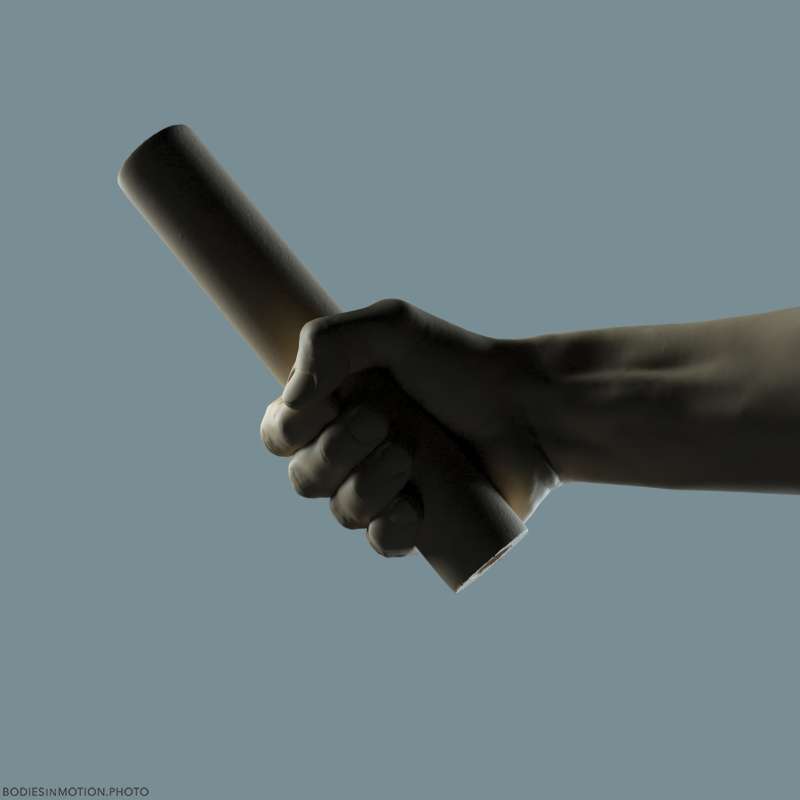 Athletic Male Hand 33 grip rim — figure reference