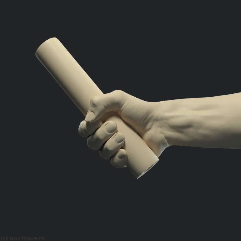 Athletic Male Hand 33 Grip threePoint — figure reference