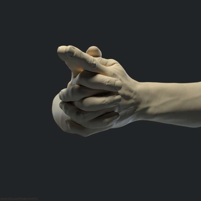 Athletic Male Hand 53 TwoFingerPistol threePoint — figure reference