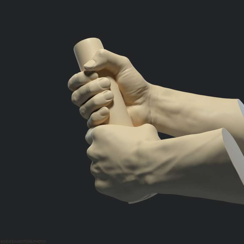 Athletic Male Hand 59 TwoHandGrip threePoint — figure reference